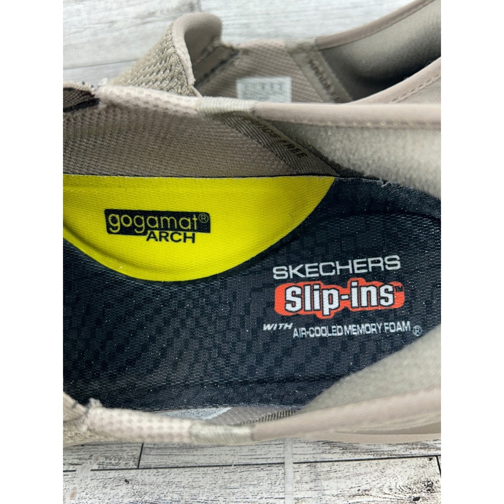 Skechers Mens Slip-ins Hands Free Taupe Sneakers 210546 Size 12‎ Goga Mat Arch - Picture 8 of 14